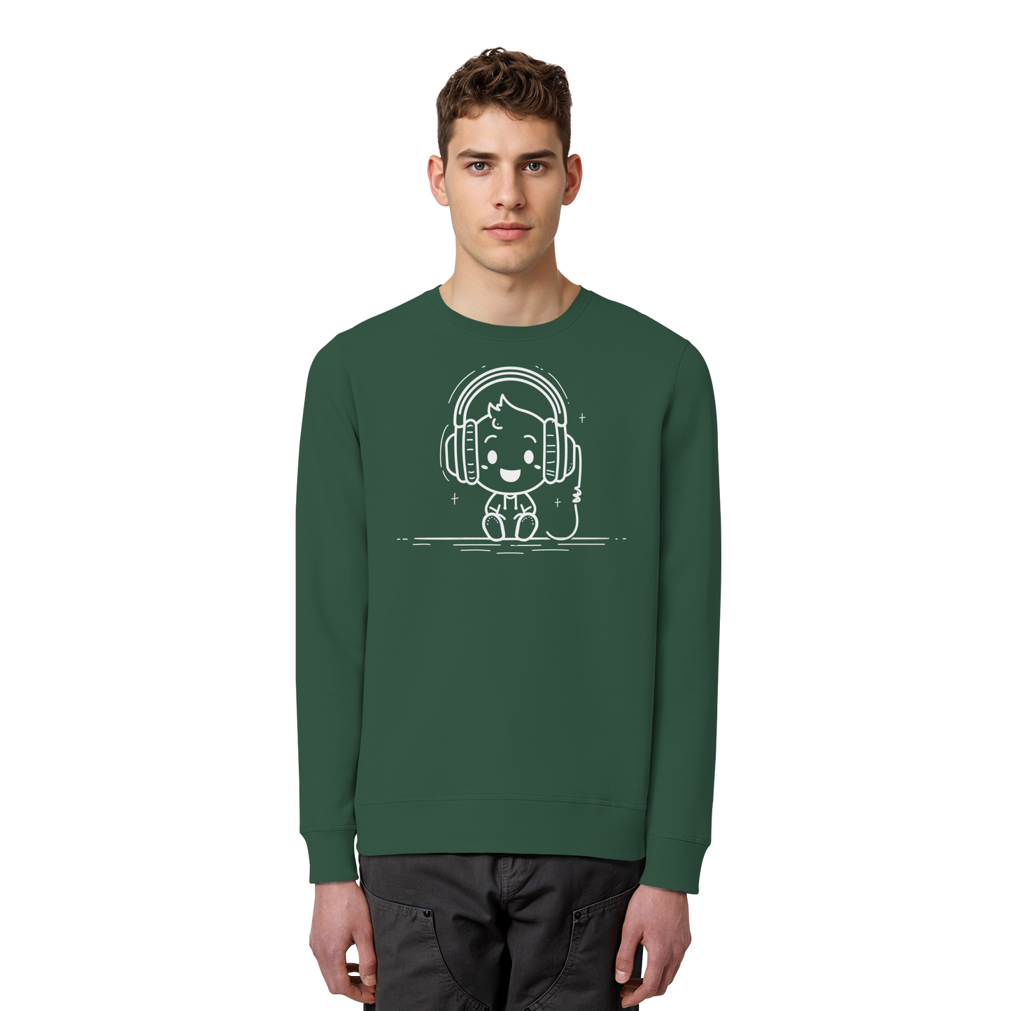„Mono“ Lofi-Kopfhörer – Premium Bio-Sweatshirt - Organic Basic Unisex Sweatshirt