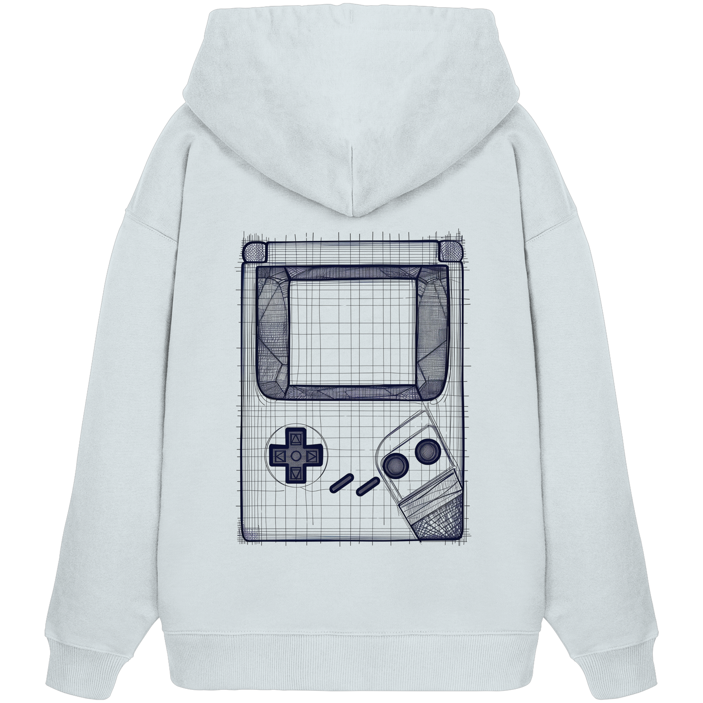 The Blueprint Controller – Heavy Organic Hoodie | Backprint Edition - Organic Oversize Hoodie