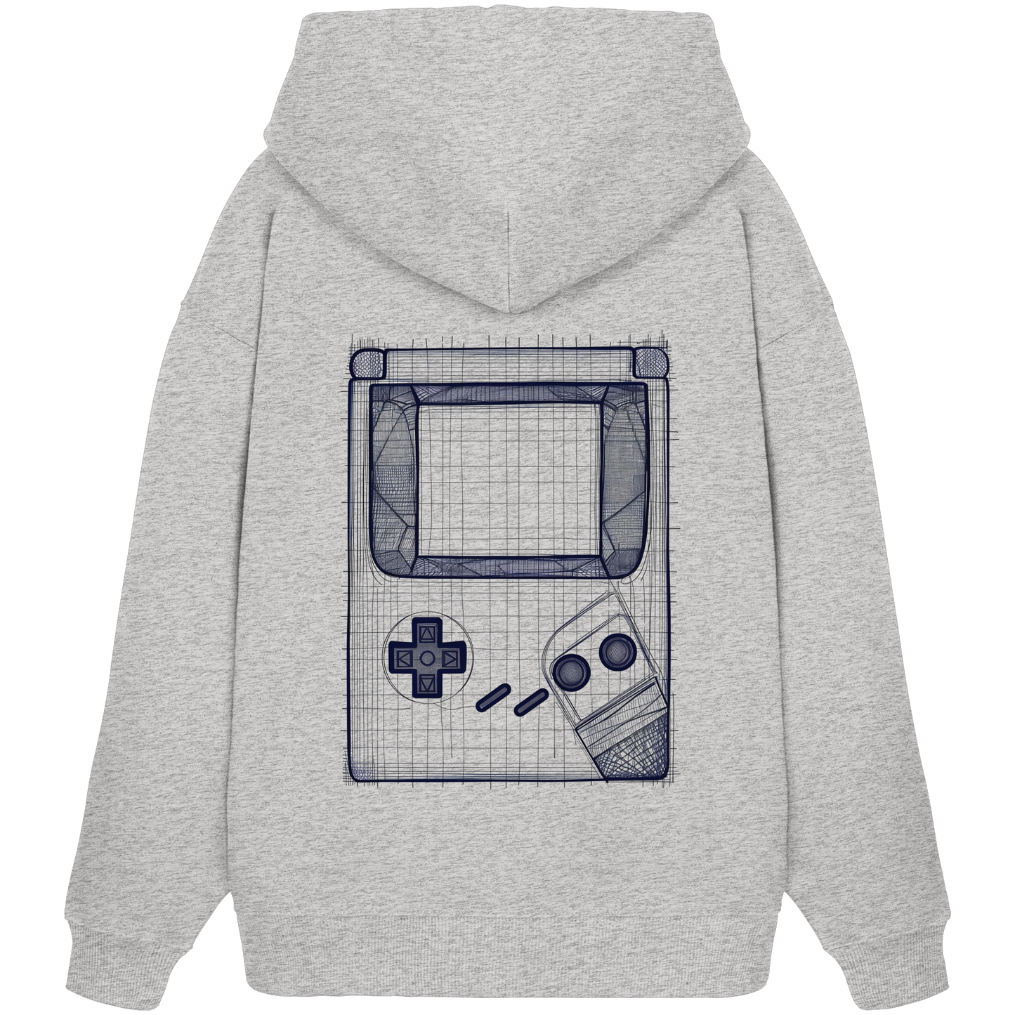 The Blueprint Controller – Heavy Organic Hoodie | Backprint Edition - Organic Oversize Hoodie