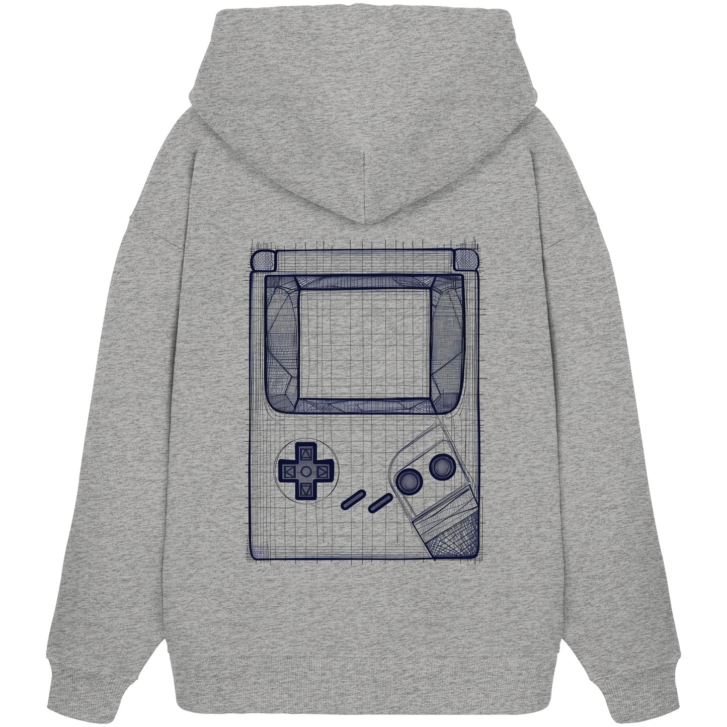The Blueprint Controller – Heavy Organic Hoodie | Backprint Edition - Organic Oversize Hoodie