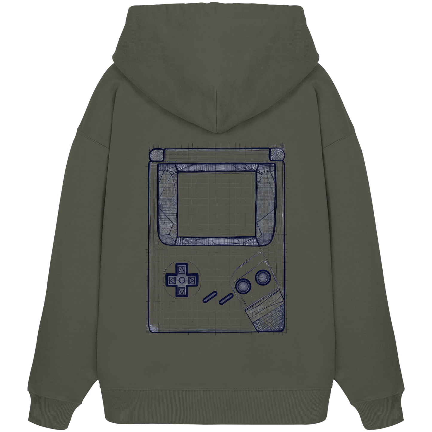 The Blueprint Controller – Heavy Organic Hoodie | Backprint Edition - Organic Oversize Hoodie