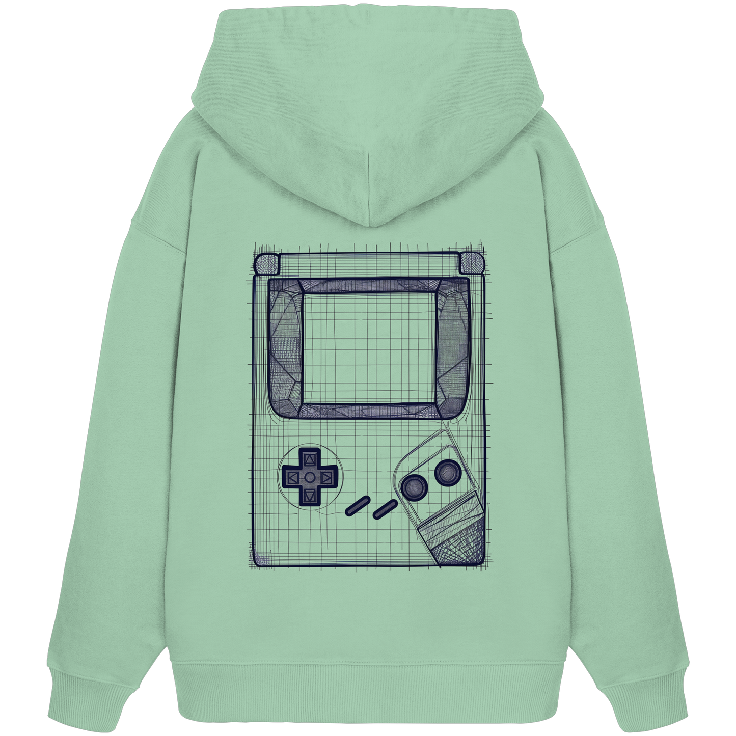 The Blueprint Controller – Heavy Organic Hoodie | Backprint Edition - Organic Oversize Hoodie