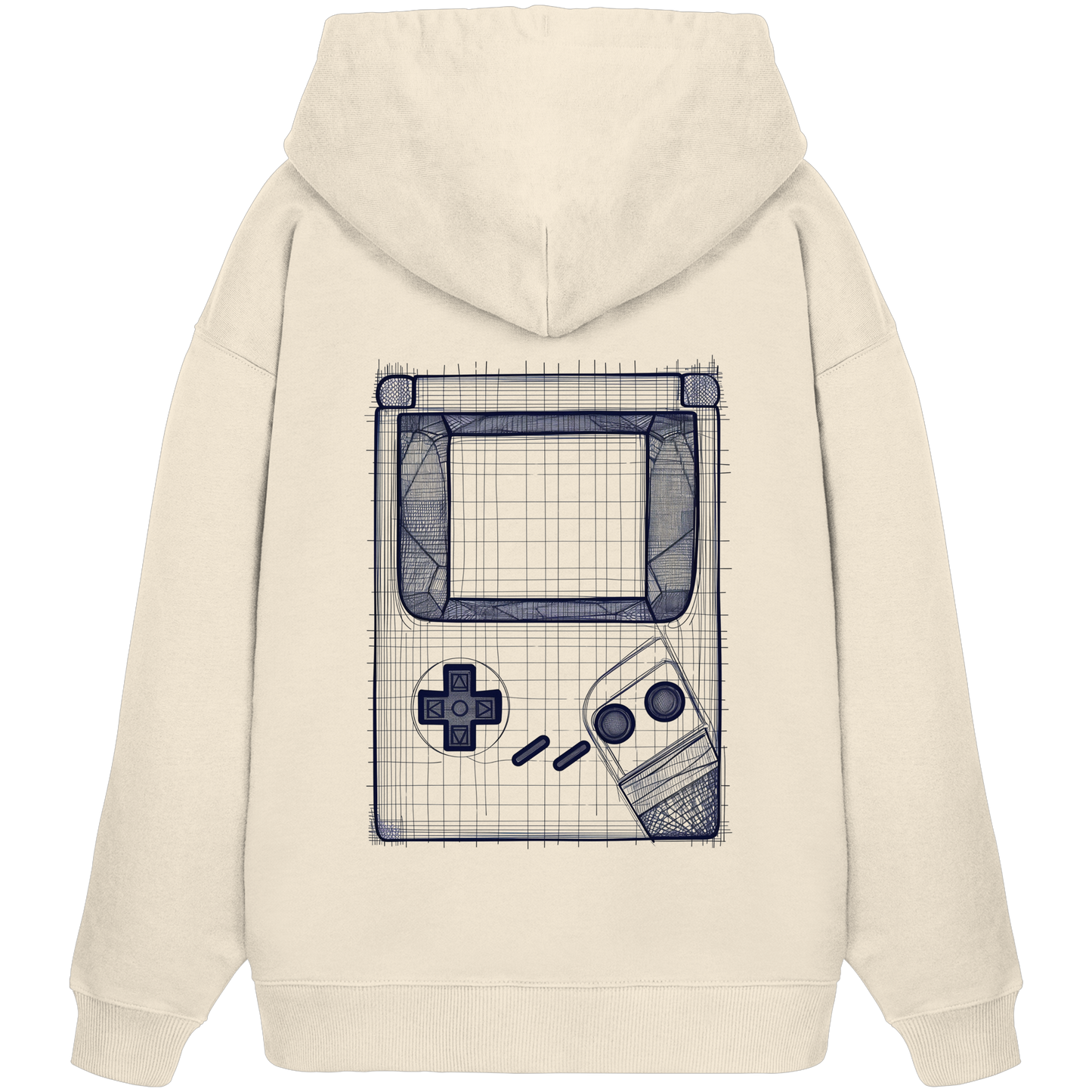 The Blueprint Controller – Heavy Organic Hoodie | Backprint Edition - Organic Oversize Hoodie