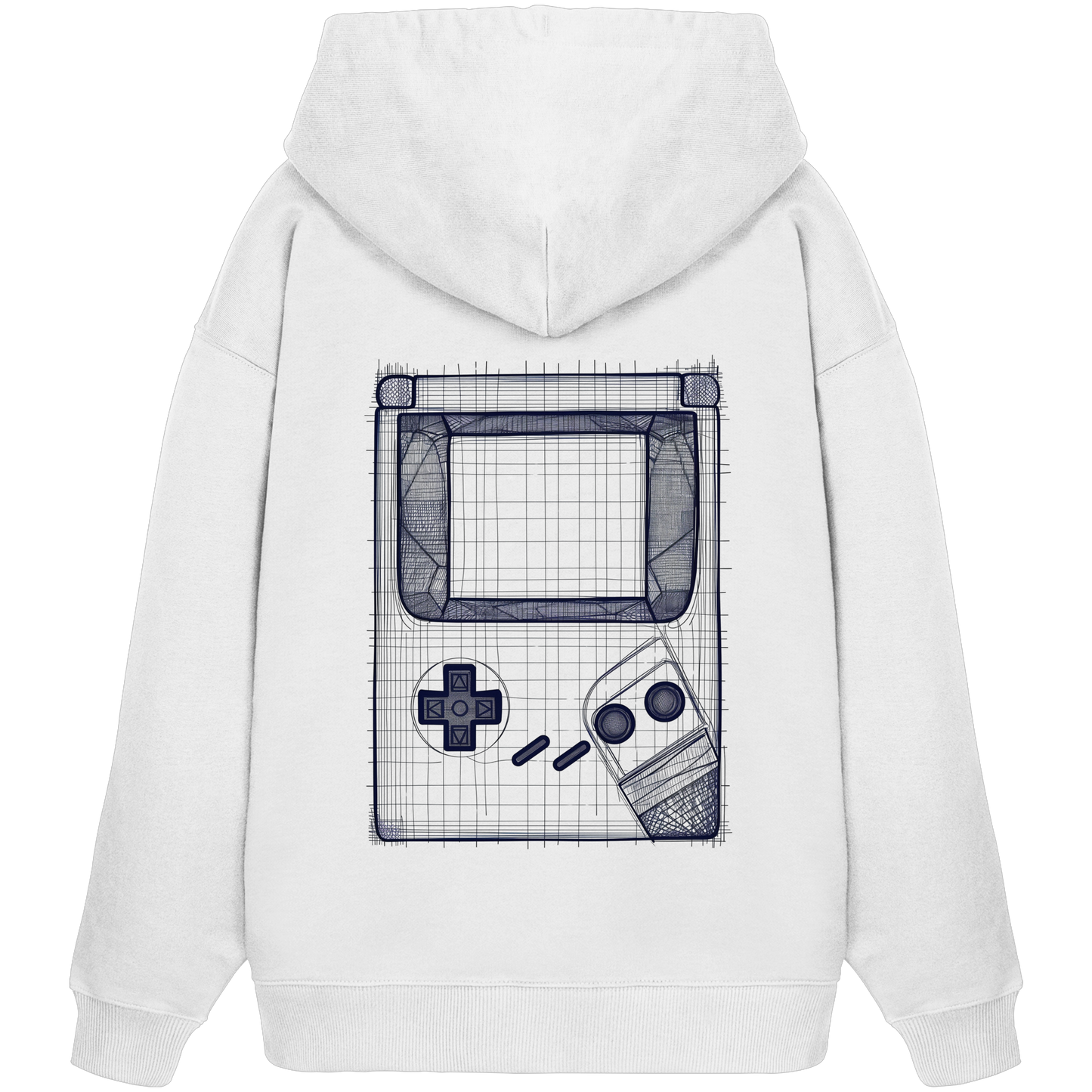 The Blueprint Controller – Heavy Organic Hoodie | Backprint Edition - Organic Oversize Hoodie