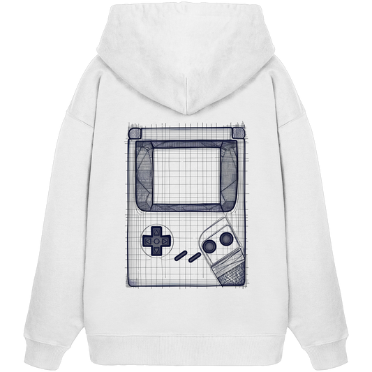 The Blueprint Controller – Heavy Organic Hoodie | Backprint Edition - Organic Oversize Hoodie