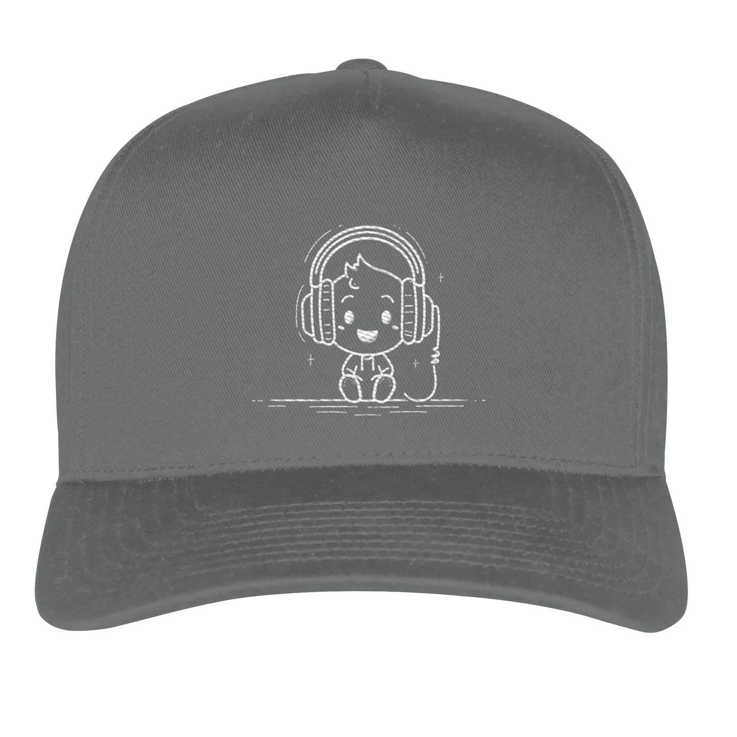 „Mono“ Lofi Headphone Snapback Cap | Minimalist Tech Streetwear | Gestickt - Classic Curved Snapback