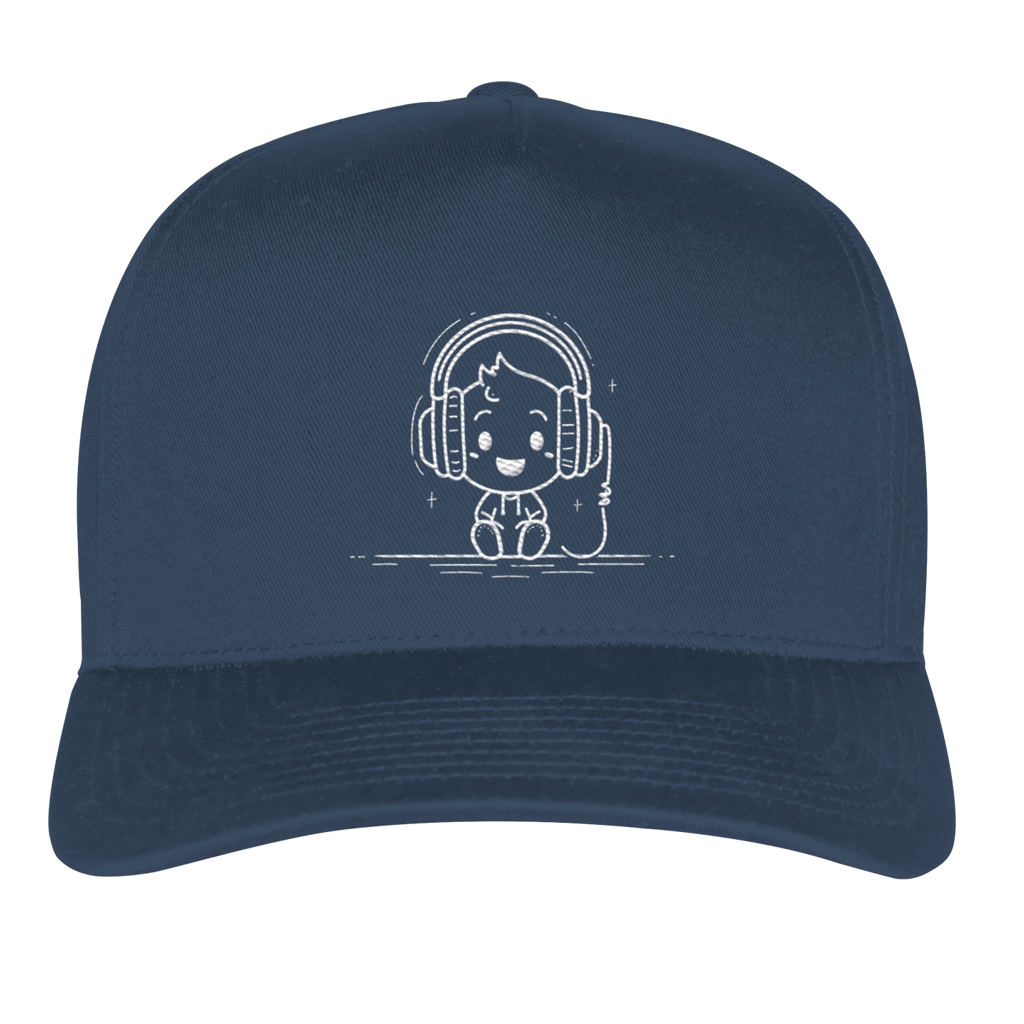 „Mono“ Lofi Headphone Snapback Cap | Minimalist Tech Streetwear | Gestickt - Classic Curved Snapback