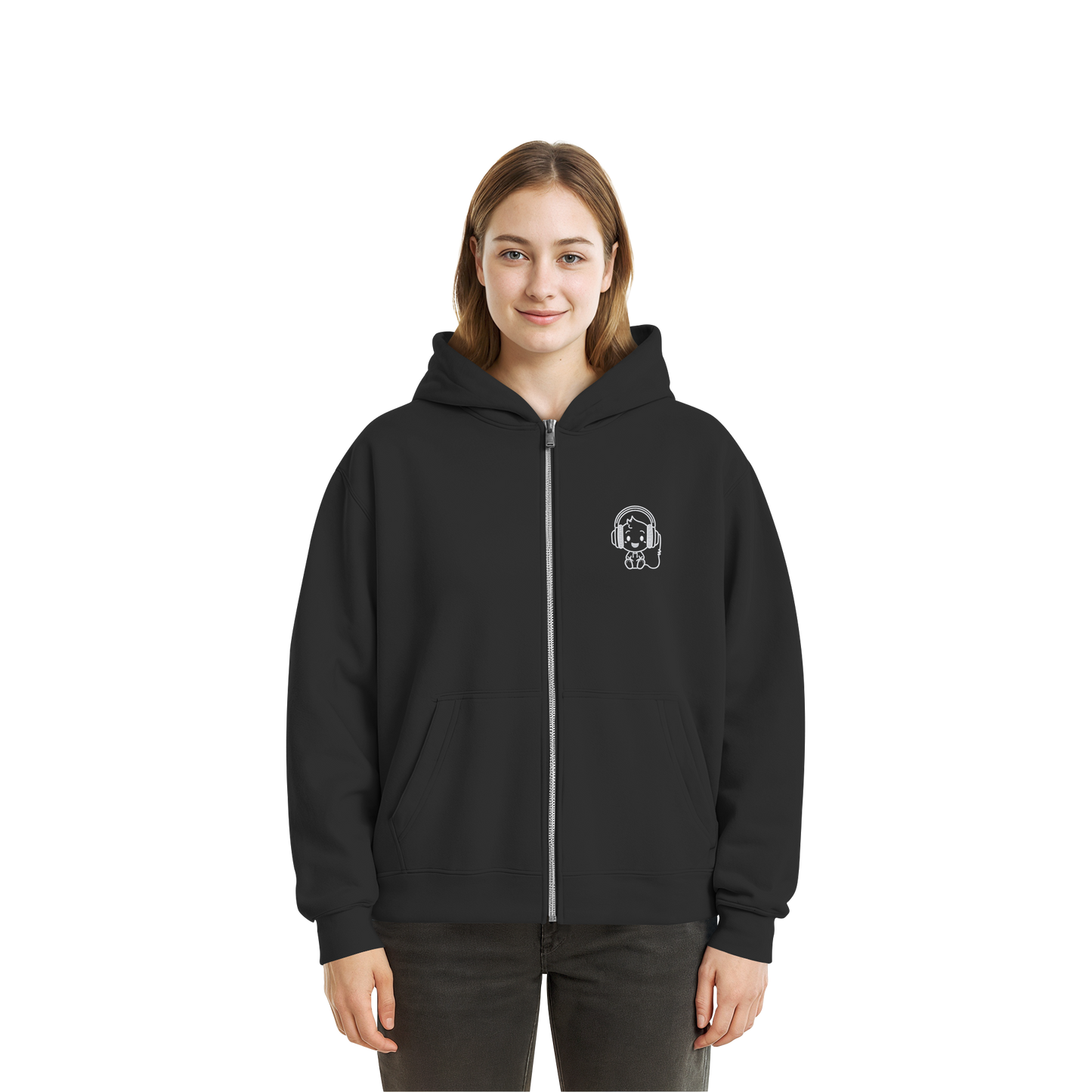 "Sound On" Boxcut Zip-Hoodie - Fluffy Boxcut Zipper