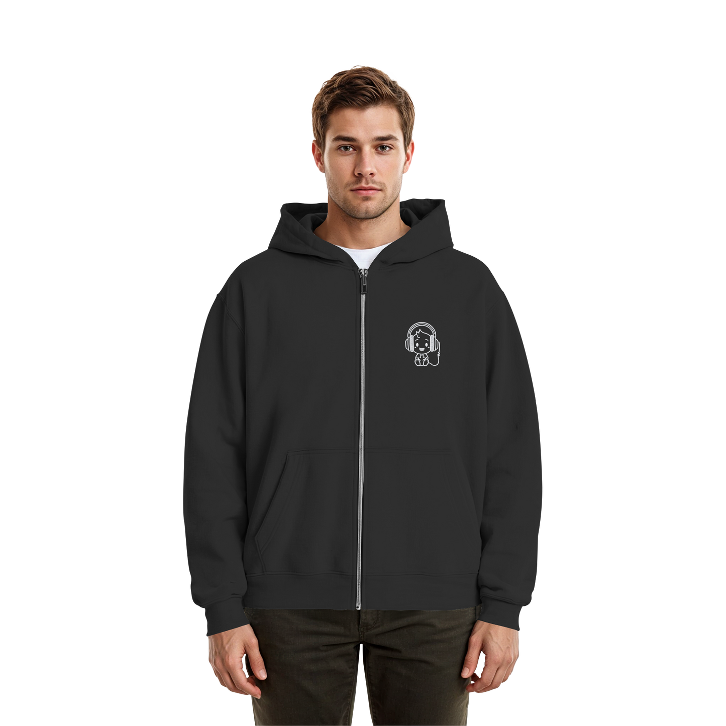 "Sound On" Boxcut Zip-Hoodie - Fluffy Boxcut Zipper