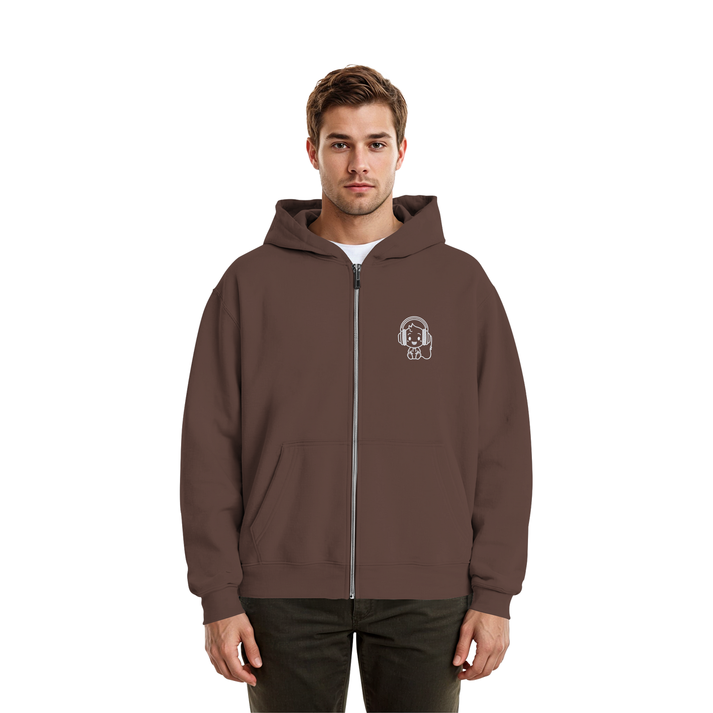 "Sound On" Boxcut Zip-Hoodie - Fluffy Boxcut Zipper