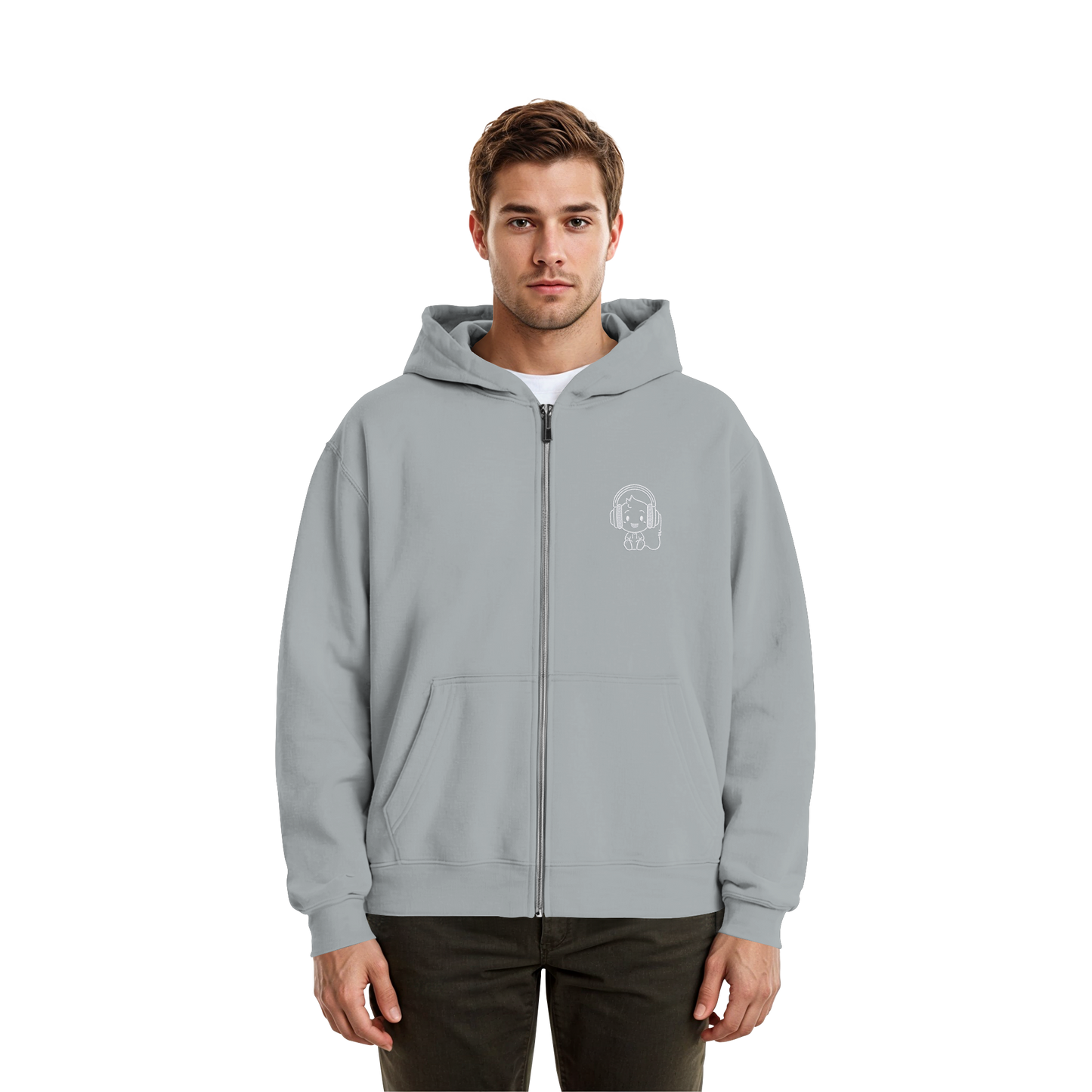 "Sound On" Boxcut Zip-Hoodie - Fluffy Boxcut Zipper