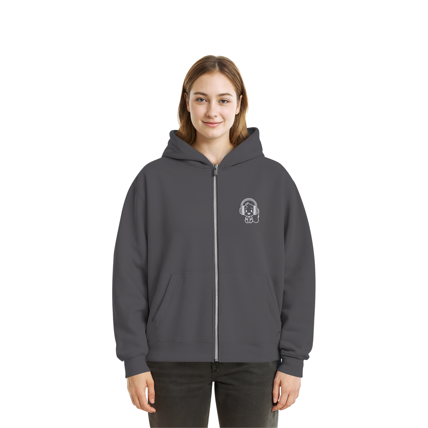 "Sound On" Boxcut Zip-Hoodie - Fluffy Boxcut Zipper