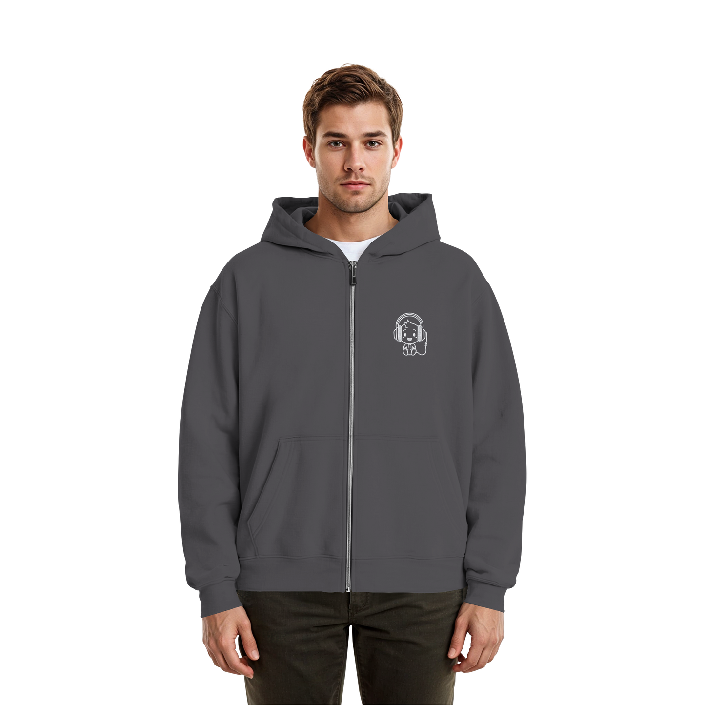 "Sound On" Boxcut Zip-Hoodie - Fluffy Boxcut Zipper