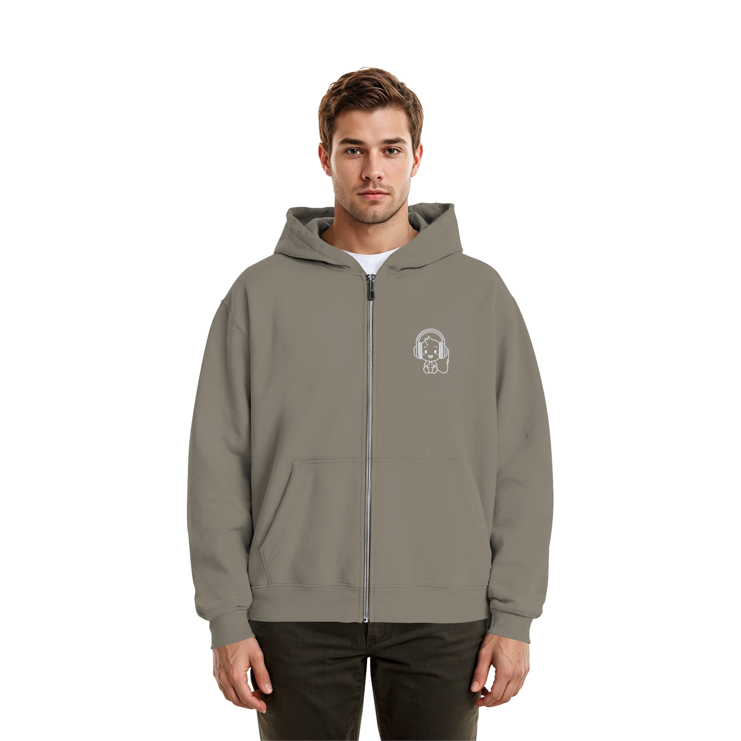 "Sound On" Boxcut Zip-Hoodie - Fluffy Boxcut Zipper