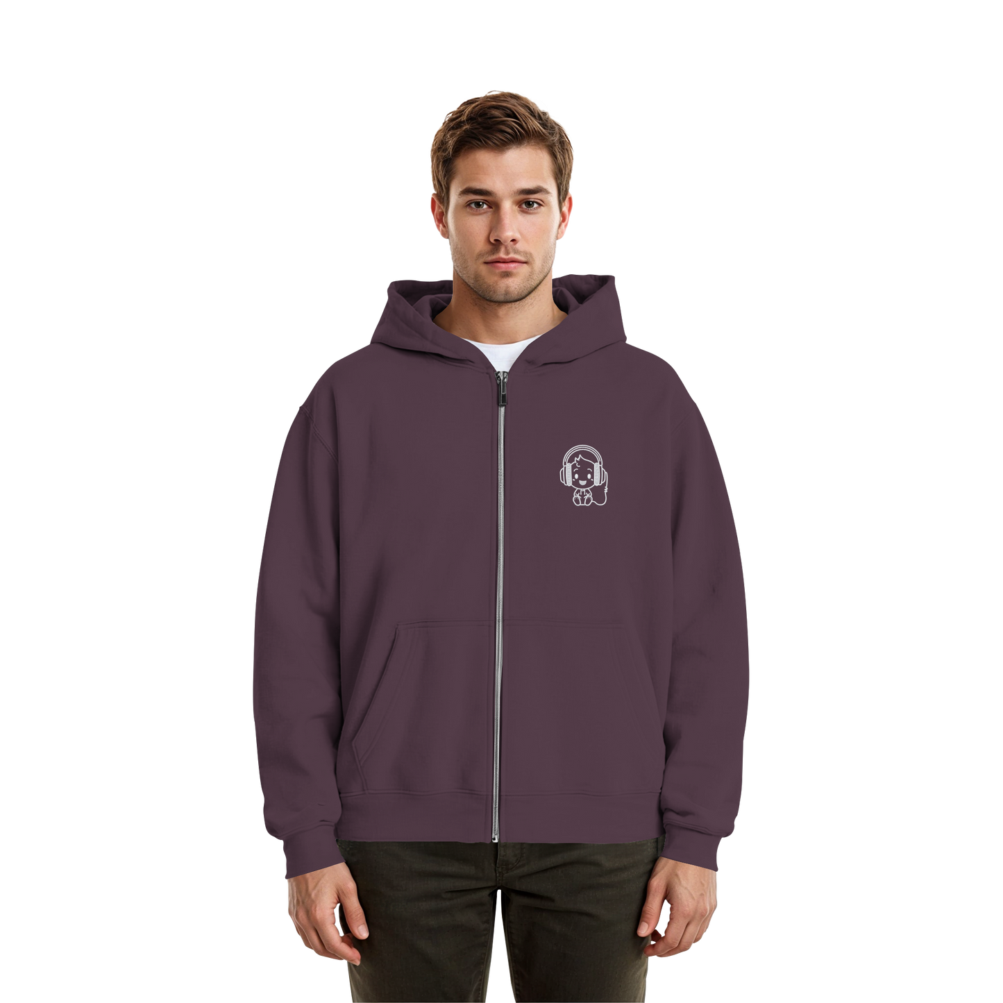 "Sound On" Boxcut Zip-Hoodie - Fluffy Boxcut Zipper