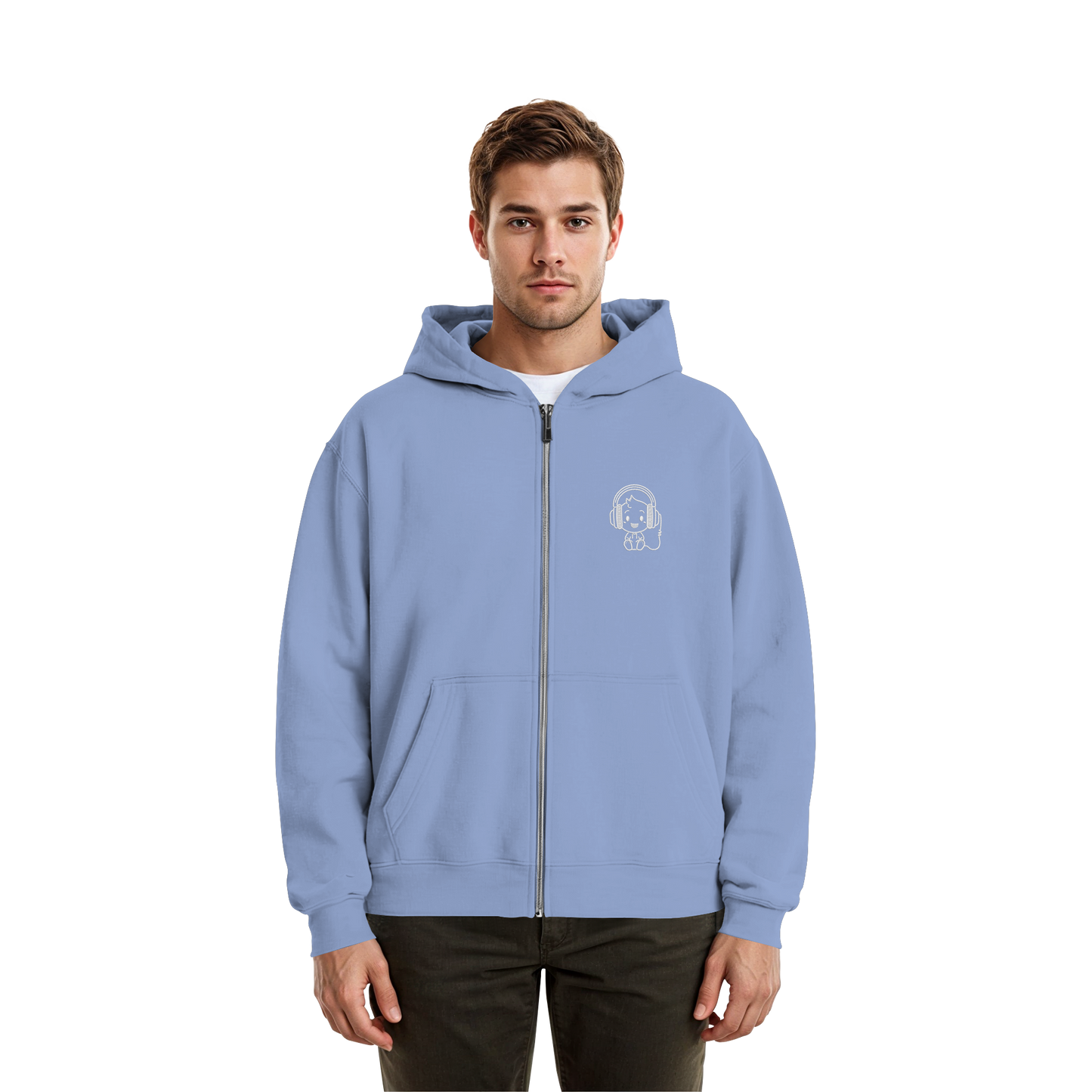 "Sound On" Boxcut Zip-Hoodie - Fluffy Boxcut Zipper