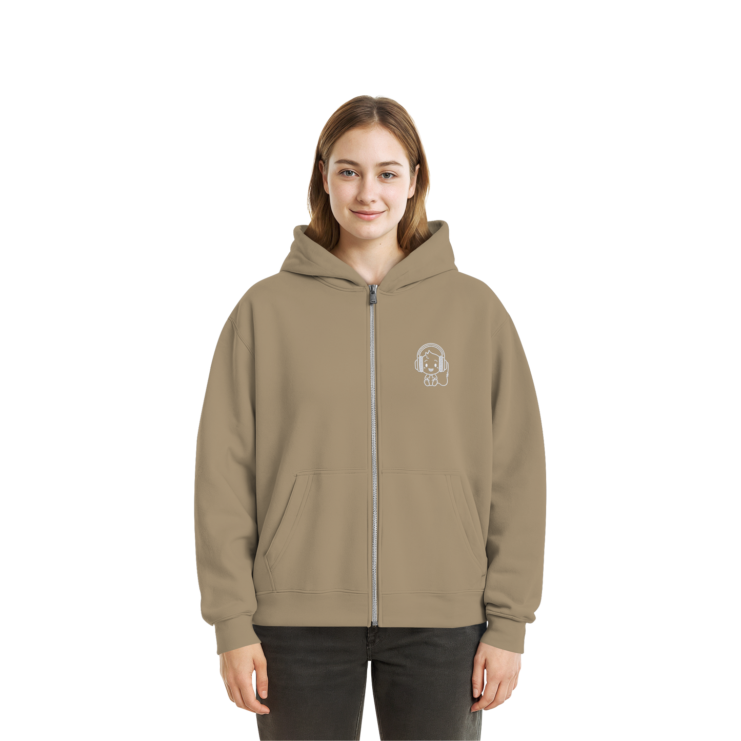 "Sound On" Boxcut Zip-Hoodie - Fluffy Boxcut Zipper