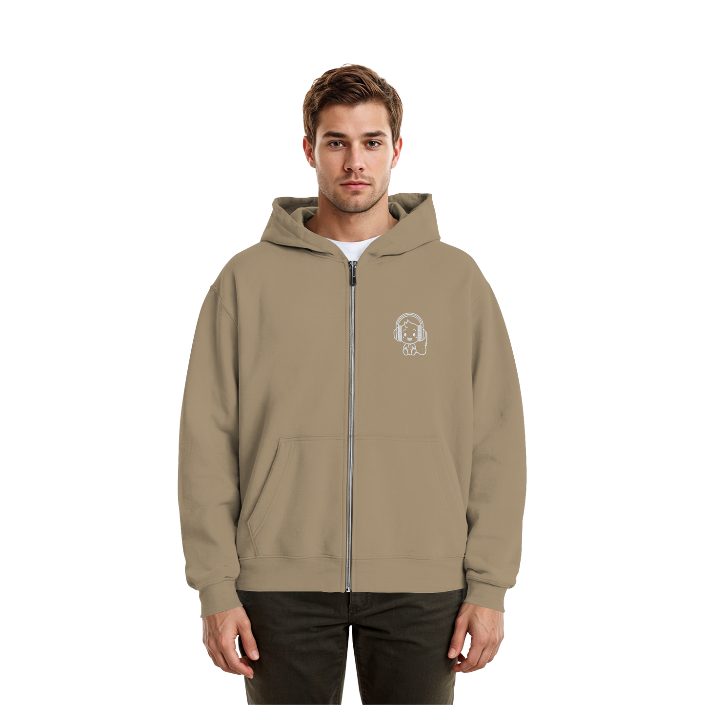 "Sound On" Boxcut Zip-Hoodie - Fluffy Boxcut Zipper