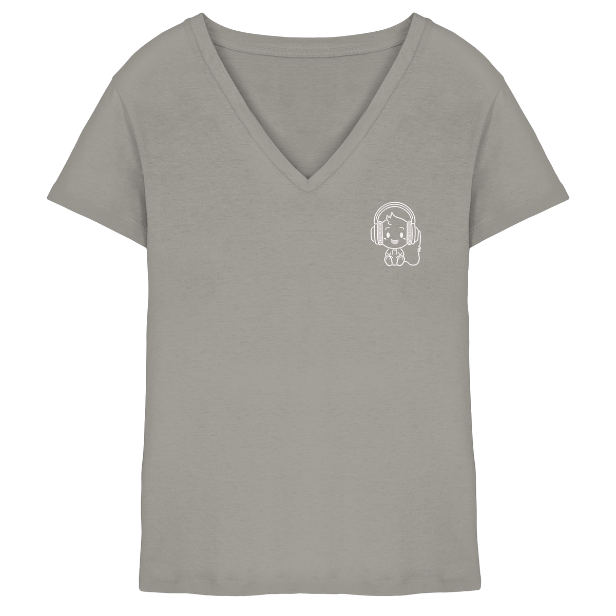 "Sound On" Mono Organic V-Neck Shirt – Damen Gaming Tee - Ladies V-Neck Shirt