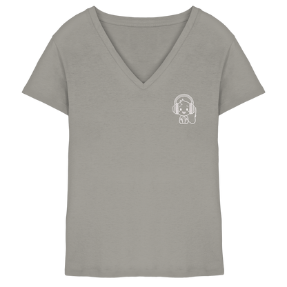 "Sound On" Mono Organic V-Neck Shirt – Damen Gaming Tee - Ladies V-Neck Shirt