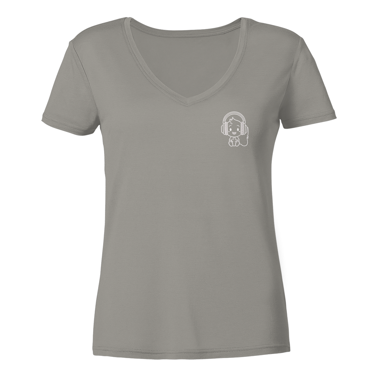 "Sound On" Mono Organic V-Neck Shirt – Damen Gaming Tee - Ladies V-Neck Shirt
