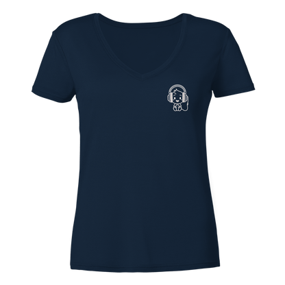 "Sound On" Mono Organic V-Neck Shirt – Damen Gaming Tee - Ladies V-Neck Shirt
