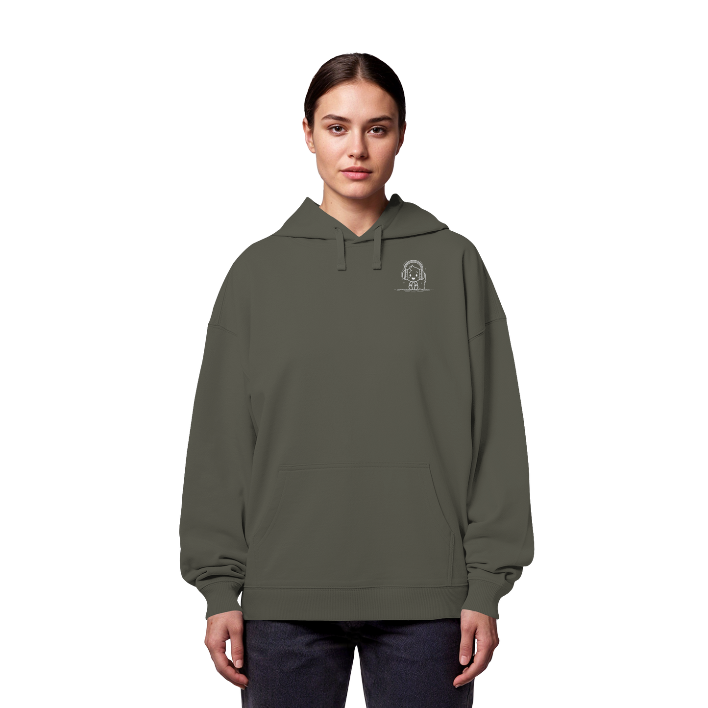 Ludwig Gamingart „Mono“ Oversize Hoodie | Heavy Organic Cotton | Stick-Emblem - Organic Oversize Hoodie