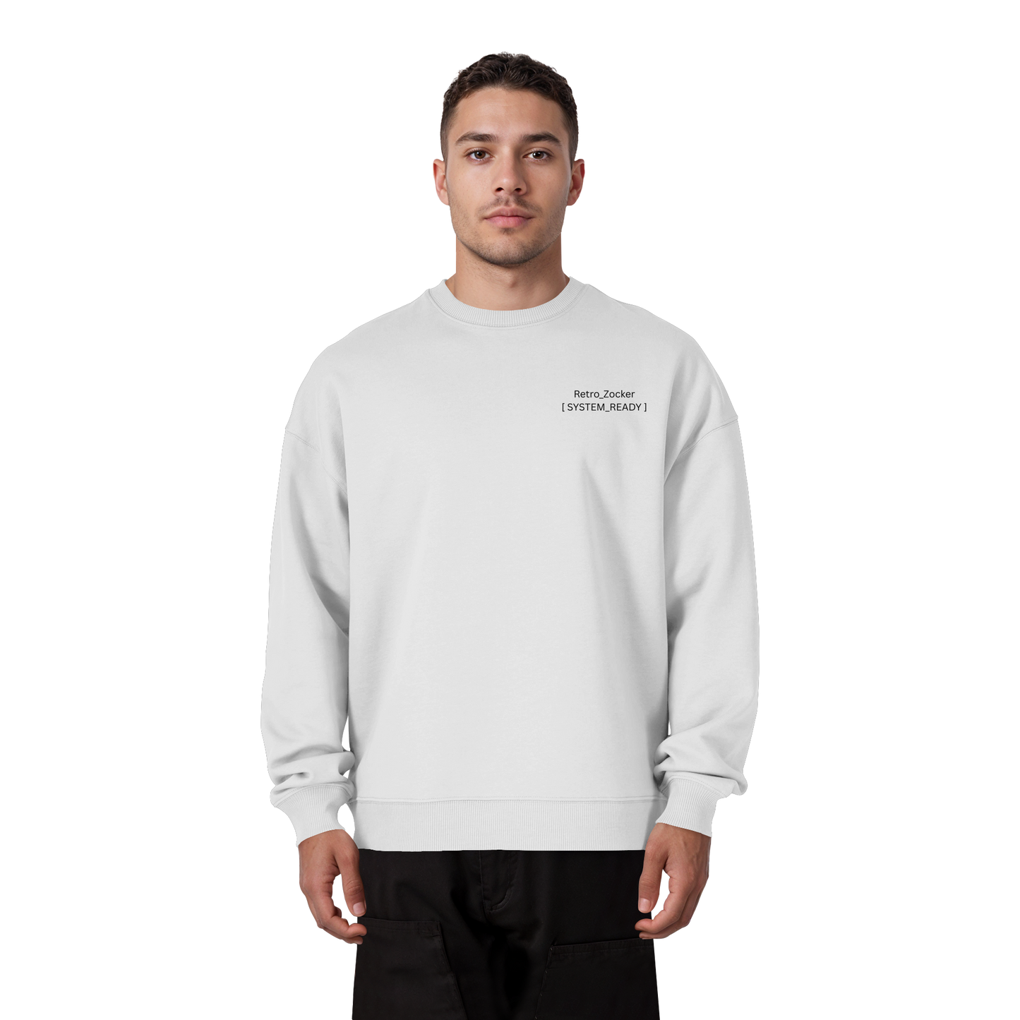 The Blueprint Handheld – Premium Bio-Sweatshirt | Backprint Edition - Organic Oversize Sweatshirt